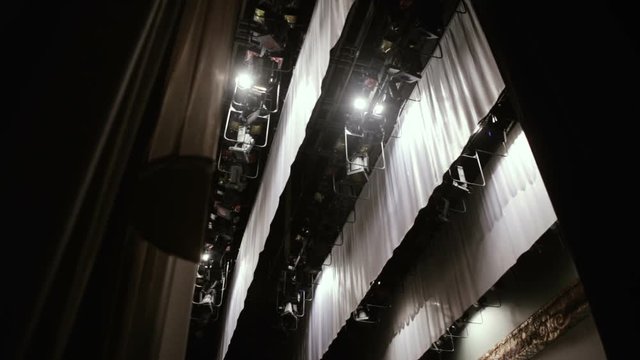 Side scenes of a theater and lighting