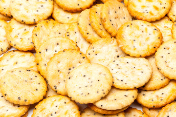 crackers on white background