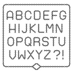 Complete black chain alphabet