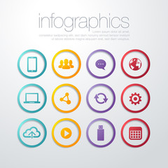 Vector internet and mobile phone social media application icon set