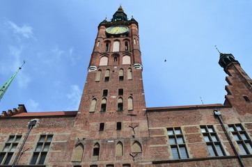 Stary ratusz w Gdańsku/The old town hall in Gdansk, Pomerania, Poland - obrazy, fototapety, plakaty