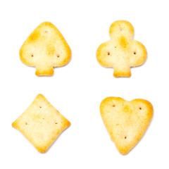 crackers on white background
