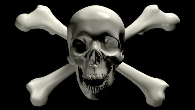 3D Skull and Crossbones Loop Alpha