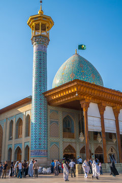Internal courtyard, Aramgah-e Shah-e Cheragh (Mausoleum of the King of Light), Shiraz, Iran
