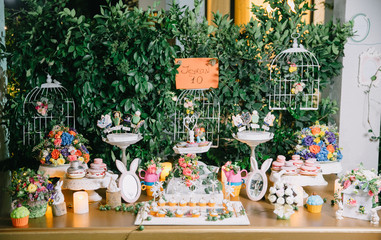 Candy bar for kid's birthday, childhood, abstract and creative,