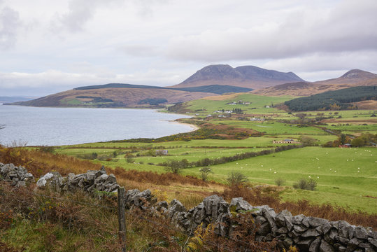 Tormore and Machrie Bay, looking towards Beinn Bharrain, Isle of Arran, North Ayrshire, Scotland