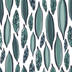 Tropical trendy seamless pattern with exotic plants and leaves.