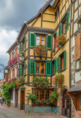 Fototapeta premium street in Ribeauville, Alsace, France