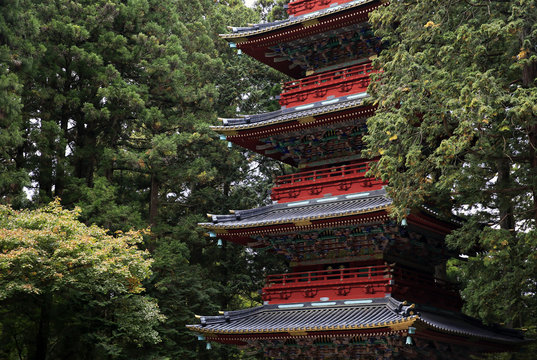 Pagoda outside the Tokugawa Mausoleum, Nikko, Honshu, Japan