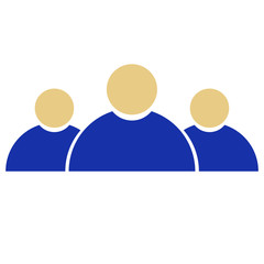 three people in line icon communication social flat simple vector