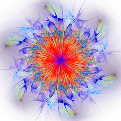 Colored abstract fractal pattern. Computer generated graphics.