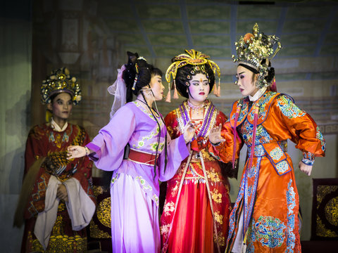 Chinese opera performance during the Hungry Ghost Festival, Penang, Malaysia
