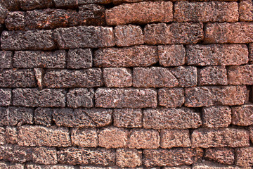 Old red brick wall texture background