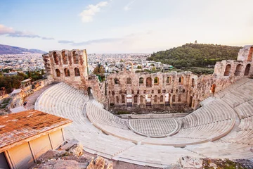 Fotobehang The Odeon Herodes Atticus theatre near Acropolis in Athens, Greece © kite_rin