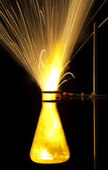 Explosion of metallic sodium in water