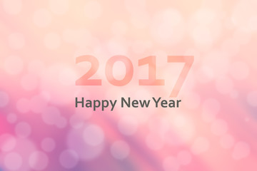 Happy new year 2017. Abstract background with motion blur and bo