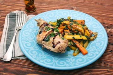 rabbit leg with vegetables