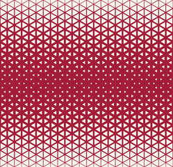 Abstract geometric red deco art halftone hexagone and triangle print pattern