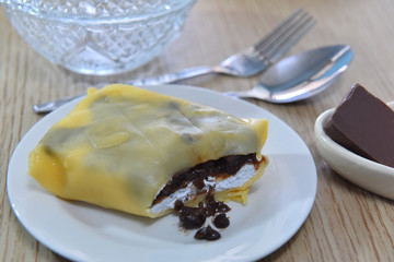 Dessert crepes cool chocolate.