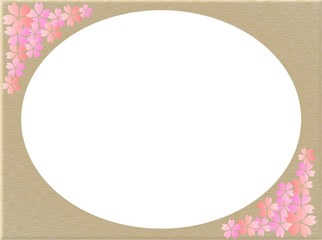 桜　ウッド調フレーム（丸）