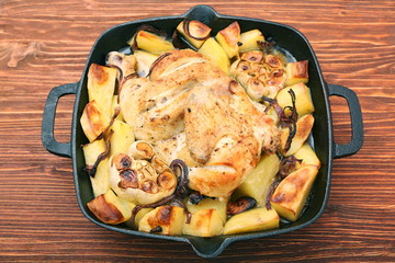 Chicken stew with potatoes and spices