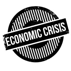 Economic Crisis rubber stamp. Grunge design with dust scratches. Effects can be easily removed for a clean, crisp look. Color is easily changed.