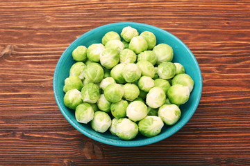 Bowl full of fresh brussels sprouts