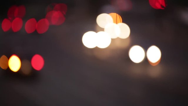 Heavy evening traffic - out of focus bokeh