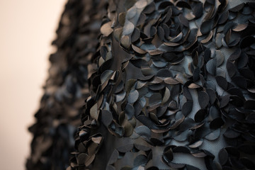 Detail of cloth Texture of the material with embroidered black a