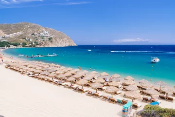 Sandy beaches of Mykonos, Cyclades, Greece © aetherial