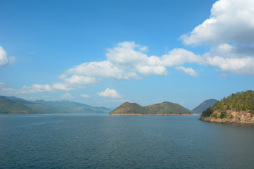 Obraz premium A view inside Srinagarin Dam , Kanchanaburi , Western Thailand.