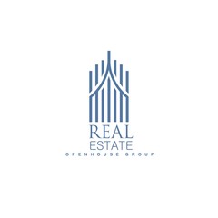House Abstract Real Estate Countryside Logo Design Template for Company. Building Vector Silhouette.