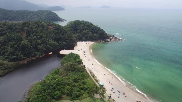 Aerial View of Praia da Jureia, Sao Sebastiao, Sao Paulo, Brazil
