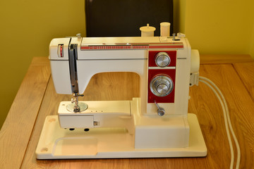 A vintage sewing Machine.