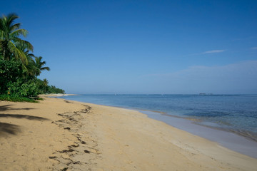 Beautiful tropical white sandy beach in Las Terrenas,  Dominican