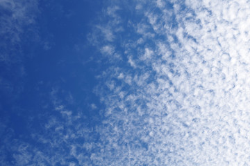 Cirrocumulus cloud on blue sky background