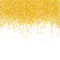 Gold shower / Blank for the holiday background with a metallic confetti