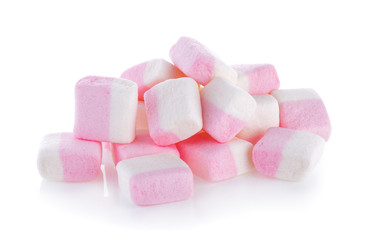 marshmallows on white background
