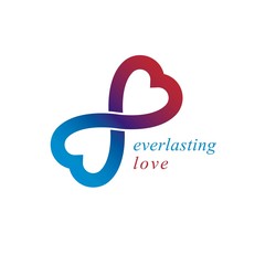 Love Forever conceptual logo, vector symbol created with infinit