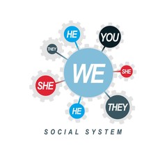 Social Relations conceptual logo, unique vector symbol. Society