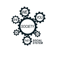 Social Relations conceptual logo, unique vector symbol. Society
