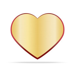Golden heart on white background
