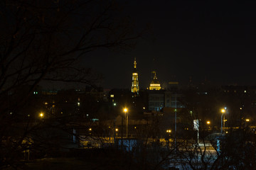 Fototapeta na wymiar Night city. Many lights