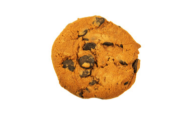 Chocolate chip cookie isolated on white background