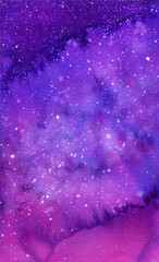 Fototapeta premium Galaxy, watercolor illustration