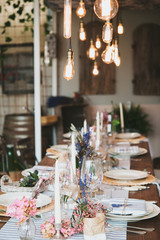 details of table decorated for celebrations