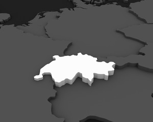 switzerland map 3D illustration