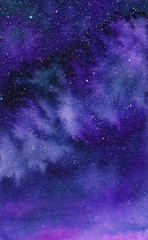 Naklejka premium Galaxy, watercolor illustration