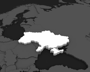 ukraine map 3D illustration