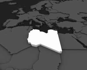 libya map 3D illustration
